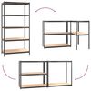 vidaXL &Eacute;tag&egrave;res &agrave; 5 niveaux 3pcs Anthracite Acier et bois d'ing&eacute;nierie