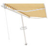 vidaXL Auvent manuel r&eacute;tractable sur pied 450x350 cm Jaune/Blanc