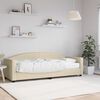 vidaXL Lit de jour avec matelas cr&egrave;me 80x200 cm tissu