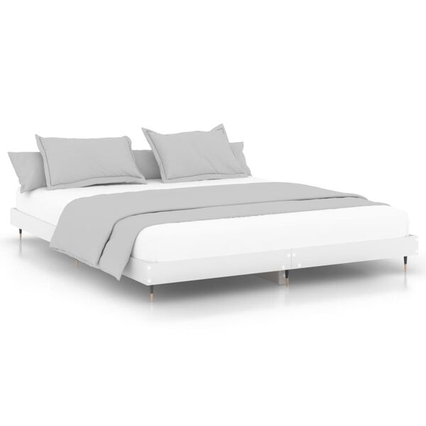 vidaXL Cadre de lit sans matelas blanc 120x200 cm bois ing&eacute;nierie