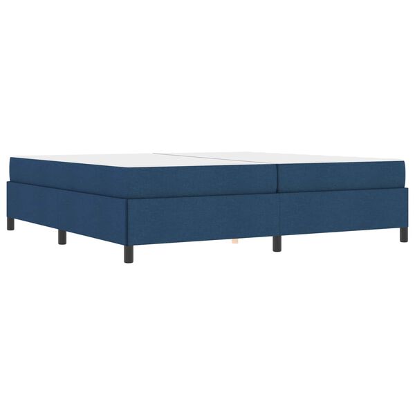 vidaXL Lit &agrave; ressorts avec matelas Bleu 200 x 200 cm tissu