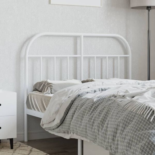 vidaXL T&ecirc;te de lit de remplacement m&eacute;tal blanc 120 cm
