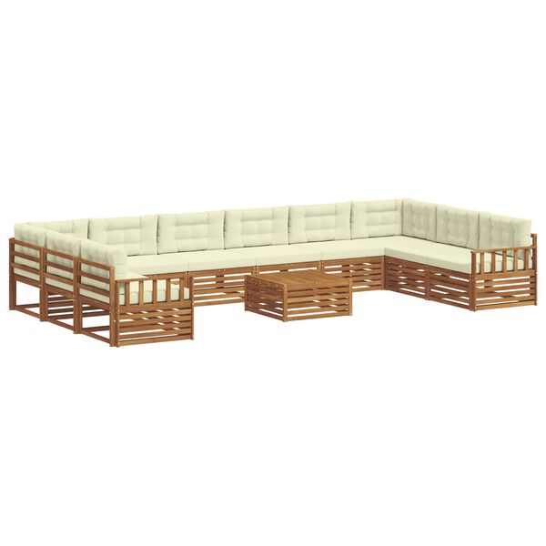 vidaXL Ensembles de canap&eacute;s avec coussin 11 pcs Naturel et Cr&egrave;me