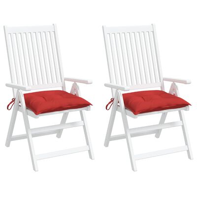 vidaXL Coussins de chaise lot de 2 rouge 40x40x7 cm tissu oxford