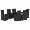 vidaXL Ensemble de salle &agrave; manger pour jardin 7 pcs Noir polyrotin