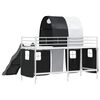 vidaXL Lit mezzanine pour enfants Blanc et Noir 100 x 190 cm M&eacute;tал