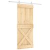vidaXL Porte coulissante 85 x 210 cm Bois de pin massif (non trait&eacute;)