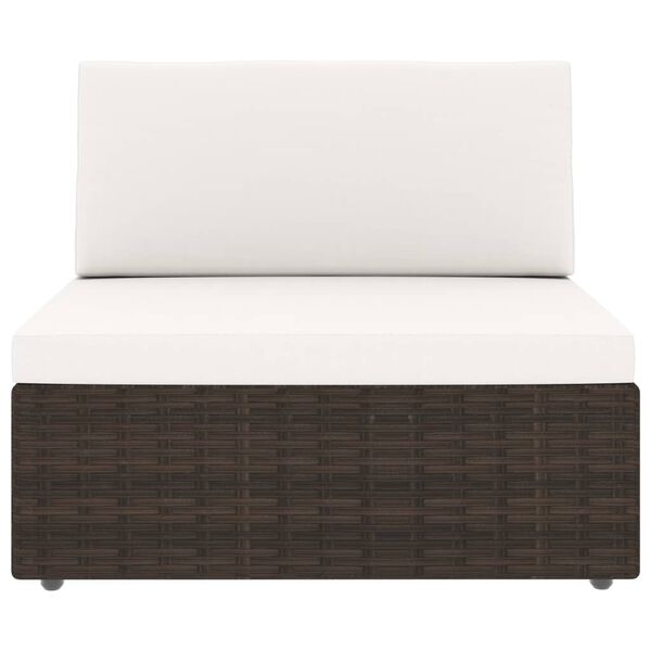 vidaXL Salon de jardin 7 pcs Résine tressée Marron