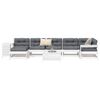 vidaXL Salon de jardin 9 pcs blanc bois de pin massif