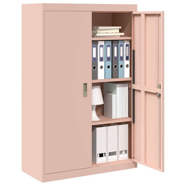 vidaXL Armoire de rangement 2 pcs Rose 90 x 40 x 140 cm Acier
