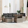 vidaXL Ensemble de canap&eacute; de jardin avec coussin 7 pcs Gris