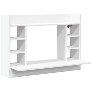 vidaXL Bureau mural blanc 105x48x75 cm bois d'ing&eacute;nierie