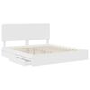 vidaXL Lit de Rangement Blanc 200 x 200 cm Bois d'ing&eacute;nierie