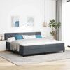 vidaXL Lit &agrave; ressort LED avec matelas Gris fonc&eacute; 200 x 200 cm Velours