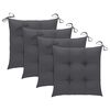 vidaXL Chaises de jardin et coussins lot de 4 Gris Bois acacia massif