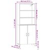 vidaXL Buffet haut Gris b&eacute;ton 69,5x34x180 cm Bois d'ing&eacute;nierie