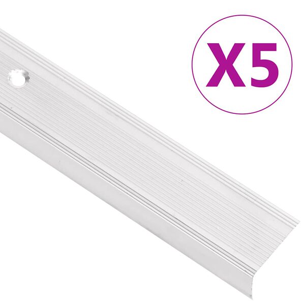 vidaXL Nez de marche forme en L 5 pcs aluminium 100 cm argent&eacute;