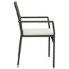 vidaXL Ensemble &agrave; manger de jardin coussins 5pcs Noir R&eacute;sine tress&eacute;e