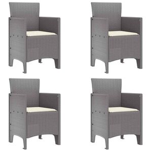 vidaXL Chaise de jardin 4 pcs Gris clair 53 x 49 x 85 cm Polypropyl&egrave;ne