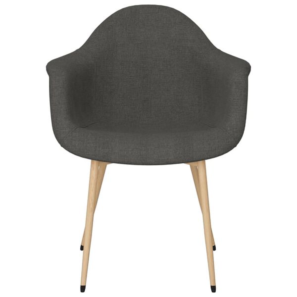 vidaXL Chaises &agrave; manger lot de 2 gris fonc&eacute; tissu