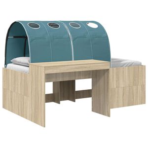 vidaXL Lit haut pour enfants avec bureau 3 pc Bois d'ing&eacute;nierie