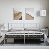 vidaXL Cadre de lit m&eacute;tal sans matelas et pied de lit blanc 193x203 cm