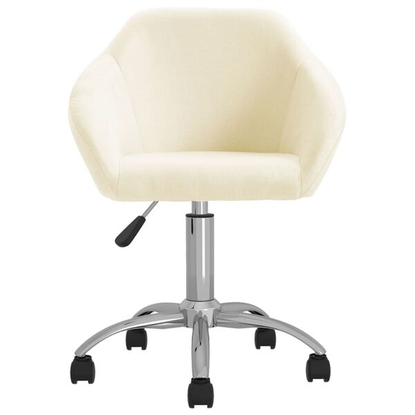 vidaXL Chaises pivotantes &agrave; manger lot de 2 cr&egrave;me tissu