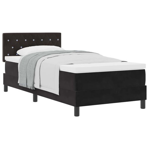 vidaXL Lit à ressorts avec matelas Noir 90 x 190 cm Velours