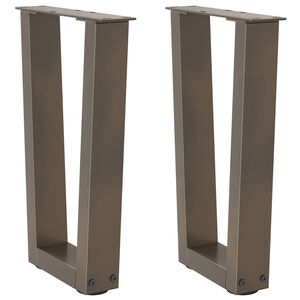 vidaXL Pieds de table basse en forme de V, 2 pièces, acier naturel, 28 x (42-43,3) cm