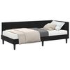 vidaXL Cadre de lit d'angle avec matelas 2 pc Noir 80 x 200 cm Velours