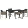 vidaXL Ensemble de salle &agrave; manger pour jardin 5 pcs Gris polyrotin