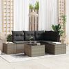 vidaXL Ensemble de canap&eacute; de jardin 5 pcs Gris polyrotin