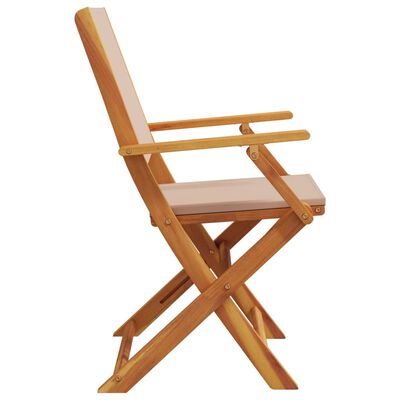 vidaXL Chaises de jardin lot de 2 taupe bois d'acacia massif et tissu