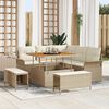 vidaXL Ensemble de canap&eacute; de jardin avec coussin 8 pcs Beige polyrotin