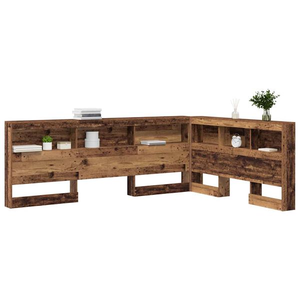 vidaXL T&ecirc;te de lit de rangement Bois Ancien 140 cm Bois d'ing&eacute;nierie