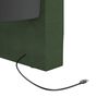 vidaXL Lit avec matelas et &eacute;clairage USB Vert fonc&eacute; Tissu 90x200 cm