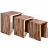vidaXL Table gigogne 3 pcs Teck recycl&eacute;