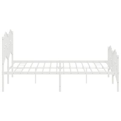 vidaXL Cadre de lit métal sans matelas et pied de lit blanc 183x213 cm