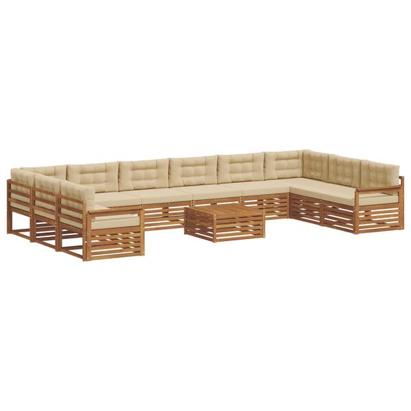 vidaXL Ensembles de canap&eacute;s avec coussin 11 pcs Naturel et Beige