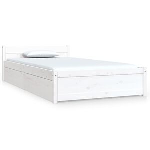 vidaXL Cadre de lit sans matelas avec tiroirs blanc 90x200 cm