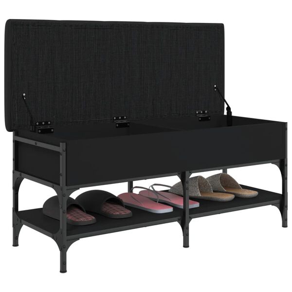 vidaXL Banc &agrave; chaussures noir 102x42x45 cm bois d'ing&eacute;nierie