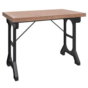 vidaXL Table &agrave; d&icirc;ner 110x65x82 cm Bois de sapin massif et fer