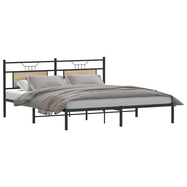vidaXL Cadre de lit sans matelas ch&ecirc;ne sonoma 183x203 cm
