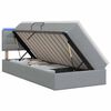 vidaXL Lit de rangement LED avec matelas Gris clair 90 x 190 cm Tissu