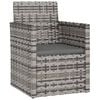 vidaXL Fauteuil de jardin avec coussin Gris R&eacute;sine tress&eacute;e