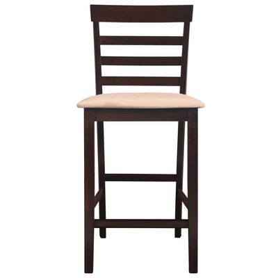 Set table et 4 chaises de bar en bois coloris marron