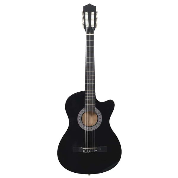 vidaXL Guitare découpée classique occidentale avec 6 cordes Noir 38"