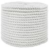 vidaXL Corde en coton 10 mm 250 m Blanc 100% Coton