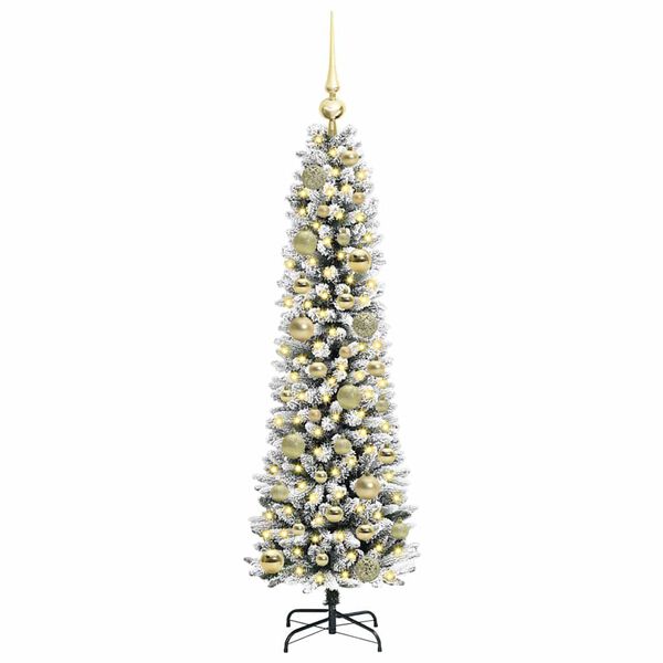 vidaXL Sapin de No&euml;l artificiel Blanc 120 cm PVC, m&eacute;tal et plastique