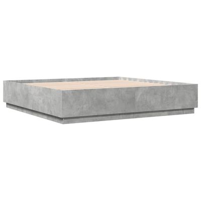 vidaXL Cadre de lit sans matelas gris béton 180x200 cm